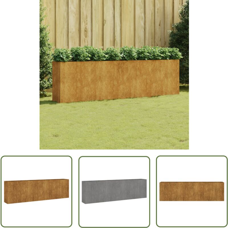 Maison Chic - The Living Store Lit surélevé de jardin 280x40x80 cm acier corten - Jardiniere - Bac Plante - Pot De Fleurs Extérieur - Lit Surélevé