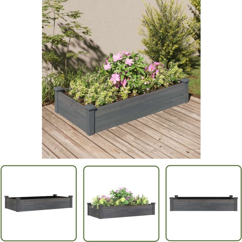 Lit surélevé de jardin doublure 120x60x25 cm bois massif sapin - Jardiniere - Bac Plante - Potager Surélévé - Lit De Jardin - Fleurissement Extérieur