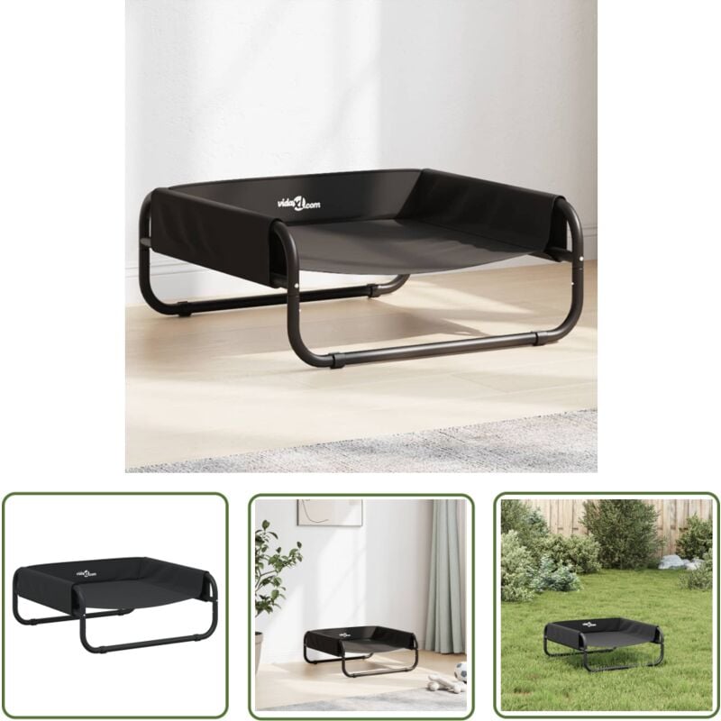 Lit surélevé pour chien anthracite tissu Oxford et acier - Panier Pour Chien - Lit Pour Chien - Couchage Chien - Lit Surélevé Chien - Lit Extérieur