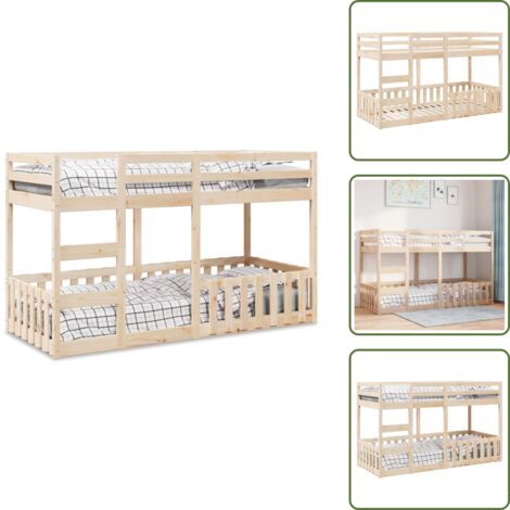 The Living Store Litera de madera maciza de pino 80x200 cm - Litera de pino