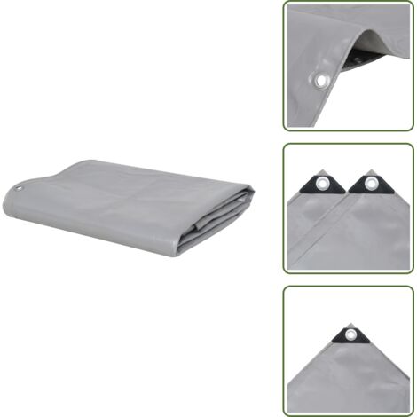The Living Store Lona 650 g/m² 2x3 m gris - Toldo para jardín