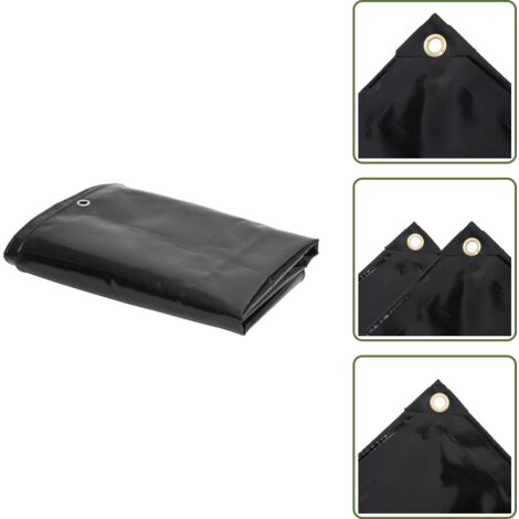 The Living Store Lona 650 g/m² 3x6 m negro - Lona de PVC