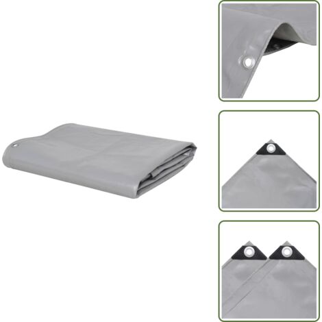 The Living Store Lona 650 g/m² 4x5 m gris - Toldo de PVC