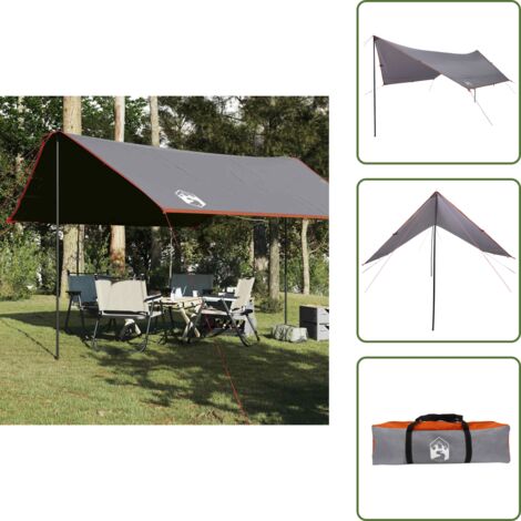 The Living Store Lona de camping impermeable naranja 430x380x210 cm - Toldo de camping