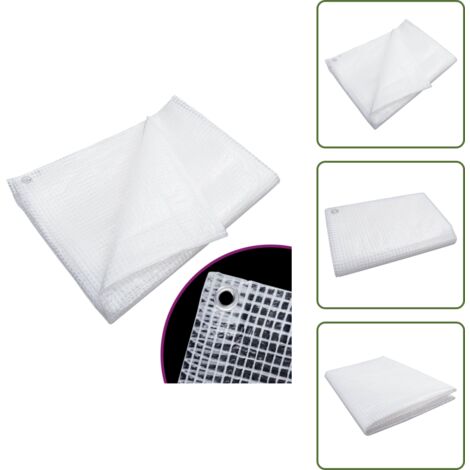 The Living Store Lona de gasa de vuelta blanco 140 g/m² 2x3 m - Lona para invernadero