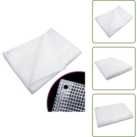 The Living Store Lona de gasa de vuelta blanco 140 g/m² 3x6 m - Protección contra humedad