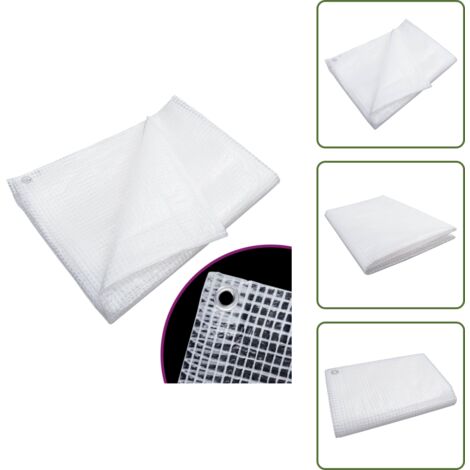 The Living Store Lona de gasa de vuelta blanco 140 g/m² 8x12 m - Protección contra humedad