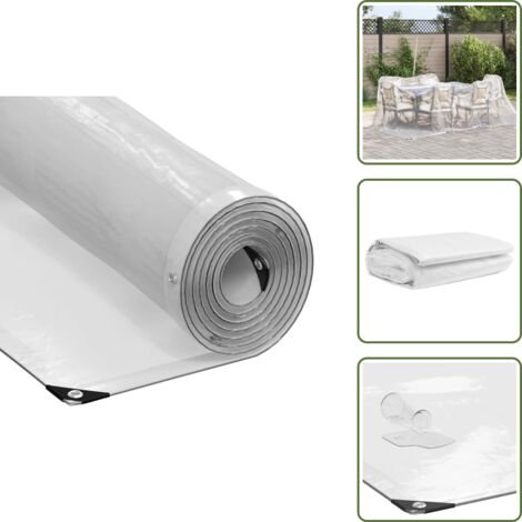 The Living Store Lona transparente con ojales polietileno 3x5 m - Cubierta impermeable
