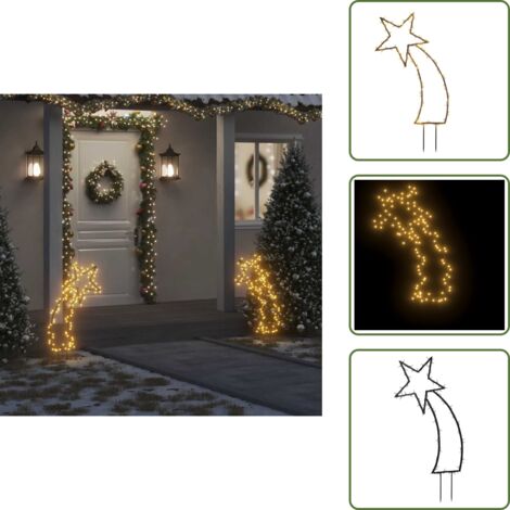 The Living Store Luce Decorativa Natale con Picchetti Stella Cadente 115LED 89cm - Luci natalizie
