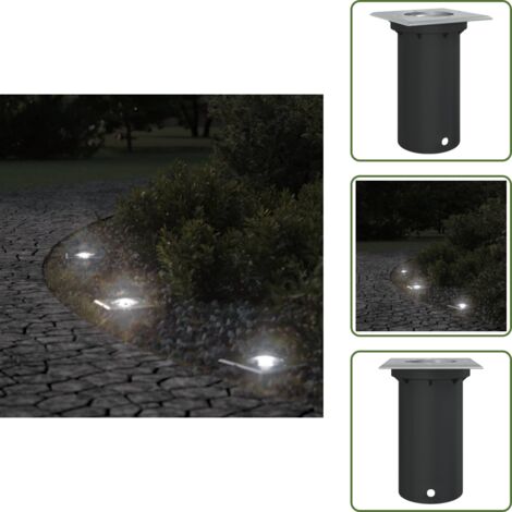 The Living Store Luce per Esterni Quadrata Nera 10,5x10,5cm Alluminio Pressofuso - Illuminazione esterna