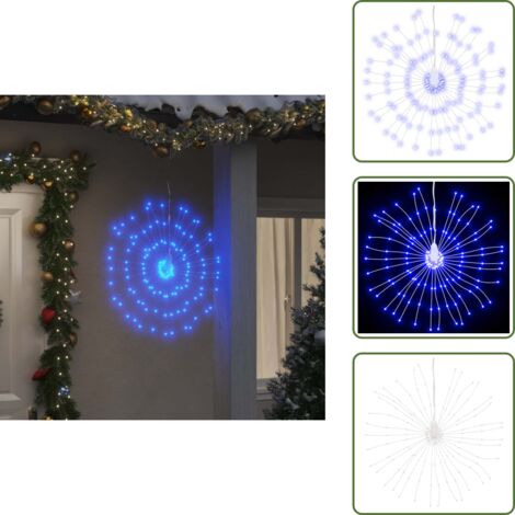 The Living Store Luces de Navidad de estrellas 140 LED azul 17 cm - Luces de estrellas