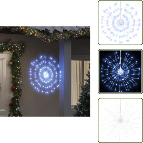 The Living Store Luces de Navidad de estrellas 140 LED blanco frío 17 cm - Luces de estrellas
