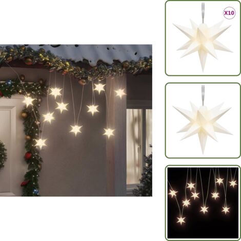The Living Store Luci di Natale 10 LED Bianche 10 cm - Decorazione Natale