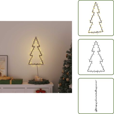 The Living Store Luci di Natale Albero di Natale Silhouette 80 LED Bianco Caldo - Decorazione di Natale