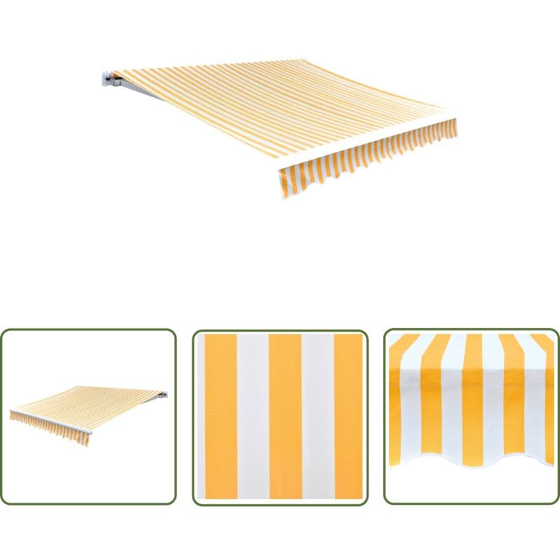 The Living Store - Toile d'auvent Orange et blanc 500x300 cm - Toiles D'ombrage - Auvent - Parasol - Abri Solaire - Protection Solaire