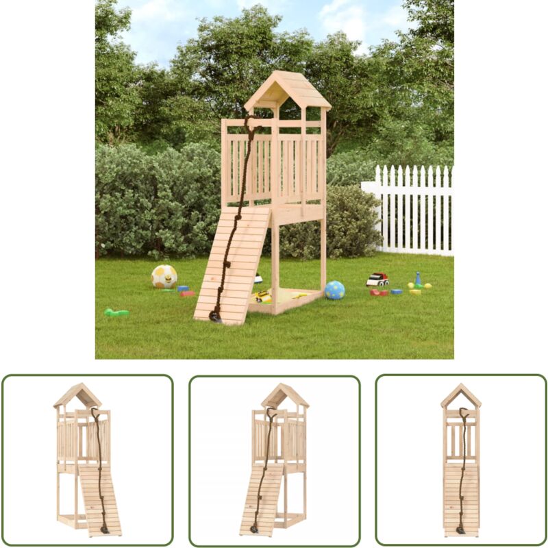 The Living Store - Maisonnette de jeu avec mur d'escalade bois massif de pin - Maison De Jeu Enfant - Jouet Extérieur - Aire De Jeux - Structure De