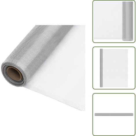 The Living Store Malla mosquitera de aluminio plateada 100x2000 cm - Mosquitera