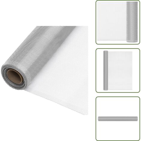 The Living Store Malla mosquitera de aluminio plateada 60x2000 cm - Mosquitera