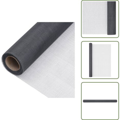 The Living Store Malla mosquitera de fibra de vidrio gris 60x2000 cm - Mosquitera