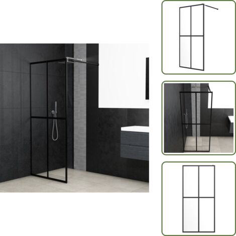 The Living Store Mampara de ducha vidrio templado transparente 80x195 cm - Vidrio templado