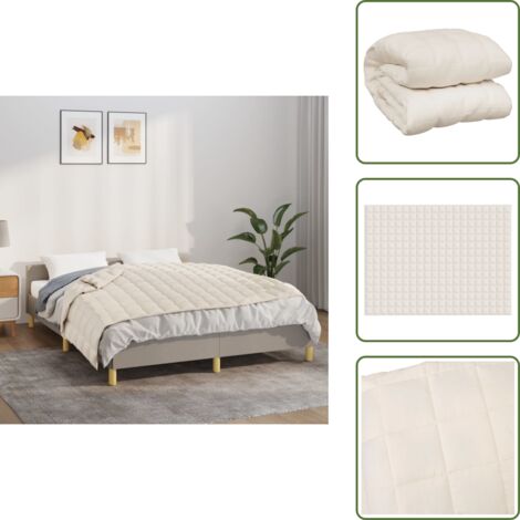 The Living Store Manta con peso tela color crema claro 152x203 cm 11 kg - Manta relajante