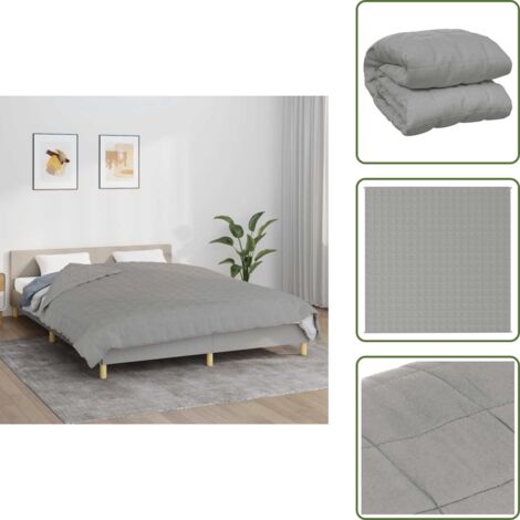 The Living Store Manta con peso tela gris 200x200 cm 9 kg - Manta relajante
