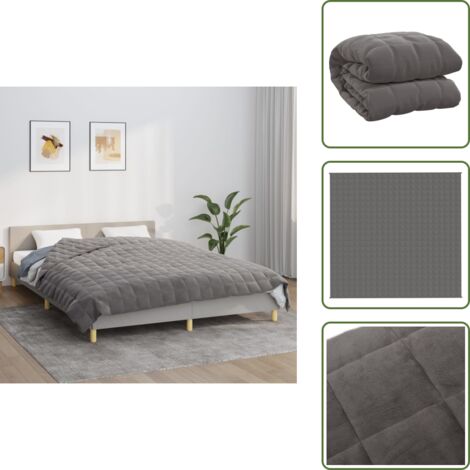 The Living Store Manta con peso tela gris 220x230 cm 11 kg - Manta para dormir