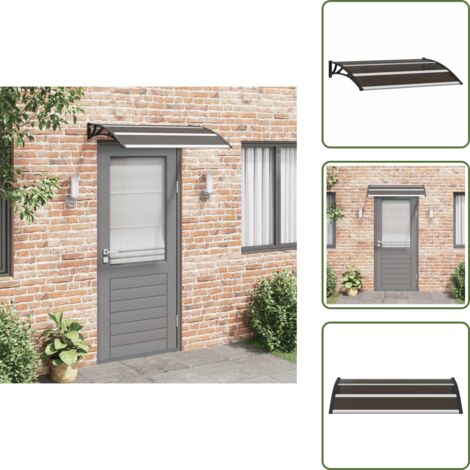 The Living Store Marquesina de puerta PC negro 120x75 cm - Dosel para puerta