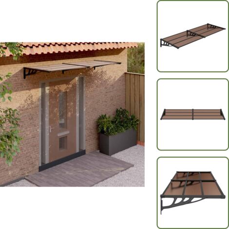 The Living Store Marquesina de puerta policarbonato negro 239x90 cm - Marquesina de entrada