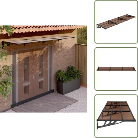 The Living Store Marquesina de puerta policarbonato negro 297,5x90 cm - Protección de puerta