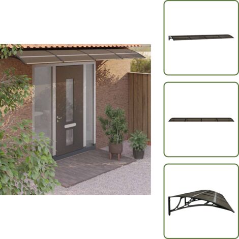 The Living Store Marquesina de puerta policarbonato negro 350x75 cm - Marquesina de entrada