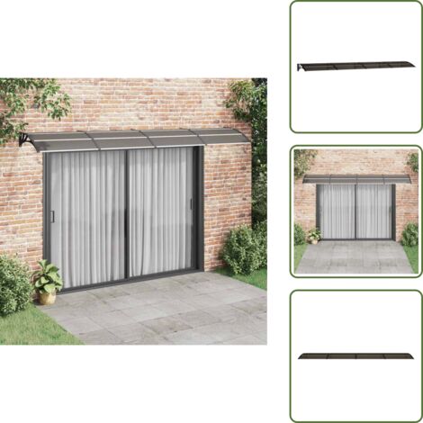 The Living Store Marquesina de puerta policarbonato negro 400x75 cm - Marquesina de entrada