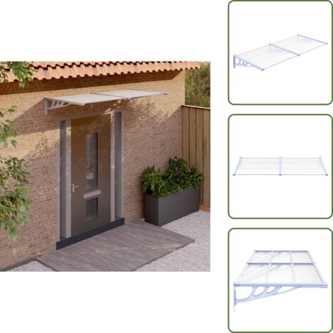 The Living Store Marquesina puerta policarbonato gris y transparente 199x90 cm - Protección de puerta