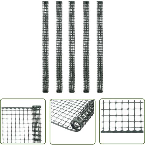 The Living Store Maschendraht 5 Stk. HDPE 1 x 1,2 m Grün - Gartenzaun - Maschendrahtzaun - Kunststoffzaun - HD-Polyethylen - Grüne Farbe