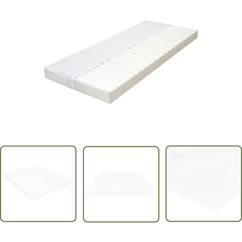 Matelas 180 x 200 cm 7 zones Mousse pu 10 cm H2 H3 - Matelas Invité - Matelas Mousse pu - Matelas 7 Zones - Matelas Double Zone - Literie - The