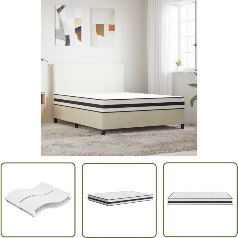 Matelas à ressorts bonnell moyen 160x200 cm - Matelas Bonnell - Matelas Ressort - Matelas Double - Matelas Confortable - Matelas Support - The Living