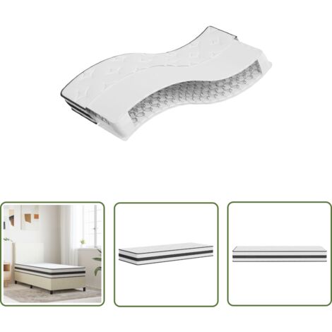 The Living Store Matelas à ressorts bonnell moyen 90x200 cm - Matelas À Ressorts - Matelas Bonnell - Matelas Double - Matelas Confort - Matelas Livraison Rapide