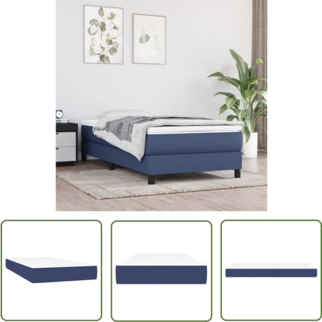 The Living Store Matelas de lit à ressorts ensachés Bleu 90x200x20 cm Tissu - Matelas À Ressorts Ensachés - Matelas Confortable - Matelas Bleu - Matelas Double - Literie