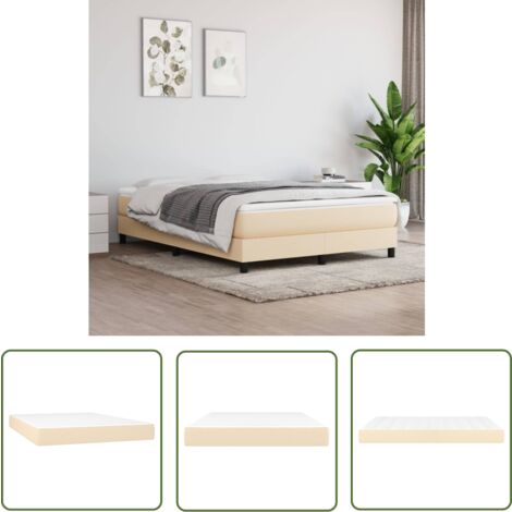 The Living Store Matelas de lit à ressorts ensachés Crème 140x190x20 cm Tissu - Matelas À Ressorts Ensachés - Matelas Crème - Matelas Double - Literie - Sommier