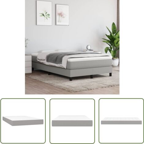 The Living Store Matelas de lit à ressorts ensachés Gris clair 120x200x20 cm - Matelas À Ressorts Ensachés - Matelas Confortable - Matelas Support Moyen - Literie - Sommeil Réparateur