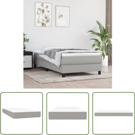 The Living Store Matelas de lit à ressorts ensachés Gris clair 90x190x20cm Tissu - Matelas À Ressorts Ensachés - Matelas Confortable - Matelas Gris - Matelas Double - Literie