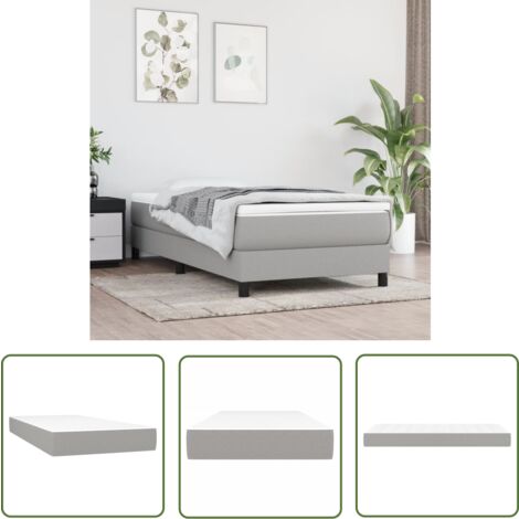 The Living Store Matelas de lit à ressorts ensachés Gris clair 90x200x20cm Tissu - Matelas À Ressorts Ensachés - Matelas Confortable - Matelas Gris - Matelas Double - Literie