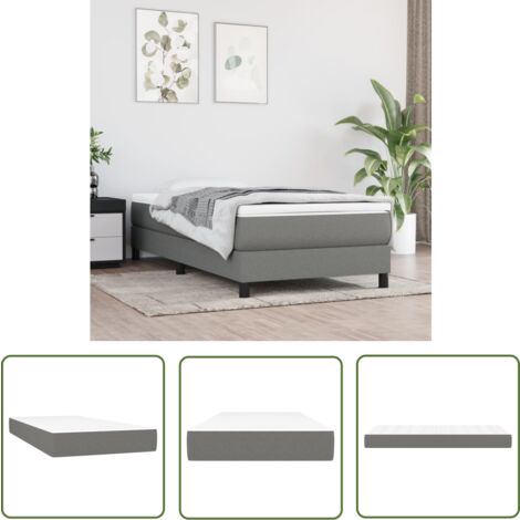The Living Store Matelas de lit à ressorts ensachés Gris foncé 90x190x20cm Tissu - Matelas À Ressorts Ensachés - Matelas Confortable - Matelas Gris - Matelas Double - Literie