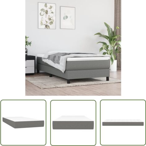 The Living Store Matelas de lit à ressorts ensachés Gris foncé 90x200x20cm Tissu - Matelas À Ressorts Ensachés - Matelas Confortable - Matelas Gris - Matelas Double - Literie