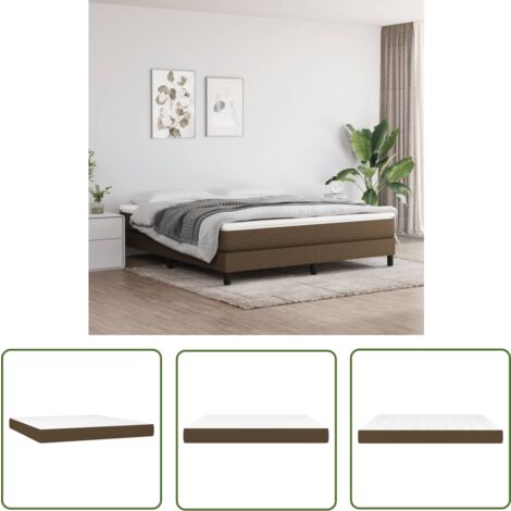 The Living Store Matelas de lit à ressorts ensachés Marron foncé 180x200x20 cm - Matelas À Ressorts Ensachés - Matelas Confortable - Matelas Support Moyen - Matelas Double - Literie