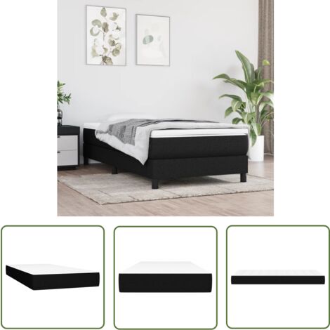The Living Store Matelas de lit à ressorts ensachés Noir 90x190x20 cm Tissu - Matelas À Ressorts Ensachés - Matelas Confortable - Matelas Noir - Matelas Double - Literie