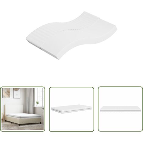 The Living Store Matelas en mousse moyennement doux 120x200 cm - Matelas Mousse - Matelas Double Face - Matelas Confortable - Matelas Livraison Rapide - Literie Blanche