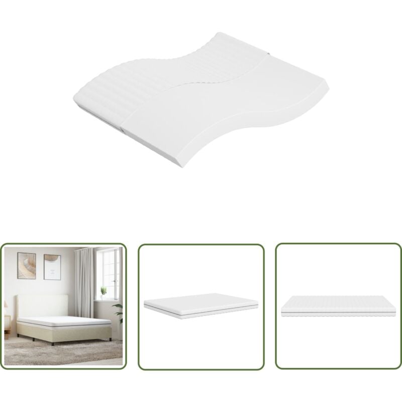 The Living Store Matelas en mousse moyennement doux 160x200 cm - Matelas Mousse - Matelas Confortable - Matelas Double Face - Matelas Livraison