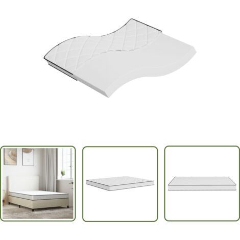 The Living Store Matelas en mousse moyennement doux 160x200 cm - Matelas Mousse - Matelas Double - Matelas Confortable - Literie - Sommeil Paisible