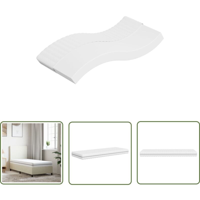 The Living Store Matelas en mousse moyennement doux 70x200 cm - Matelas Mousse - Matelas Confortable - Matelas Livraison Rapide - Matelas Petit Prix
